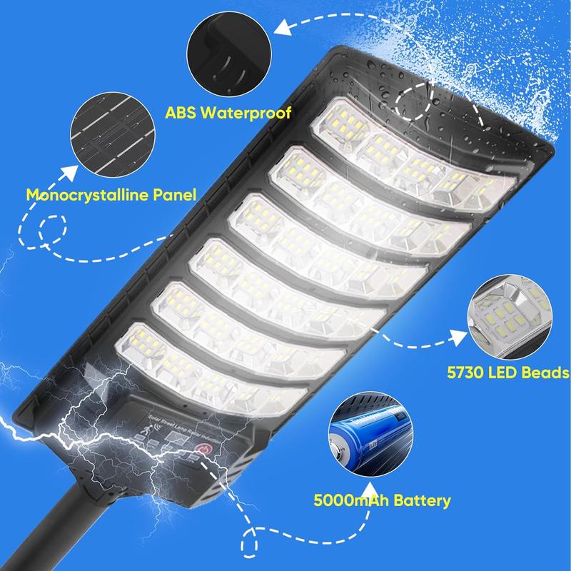 סט 4 פנסי רחוב סולאריים | תאורת הצפה בעוצמת 30,000LM