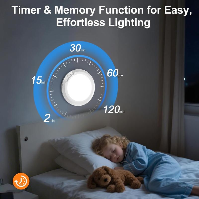 מנורת תקרה נטענת עם מגנט | סוללת 10,000mAh וחיישן תנועה חכם