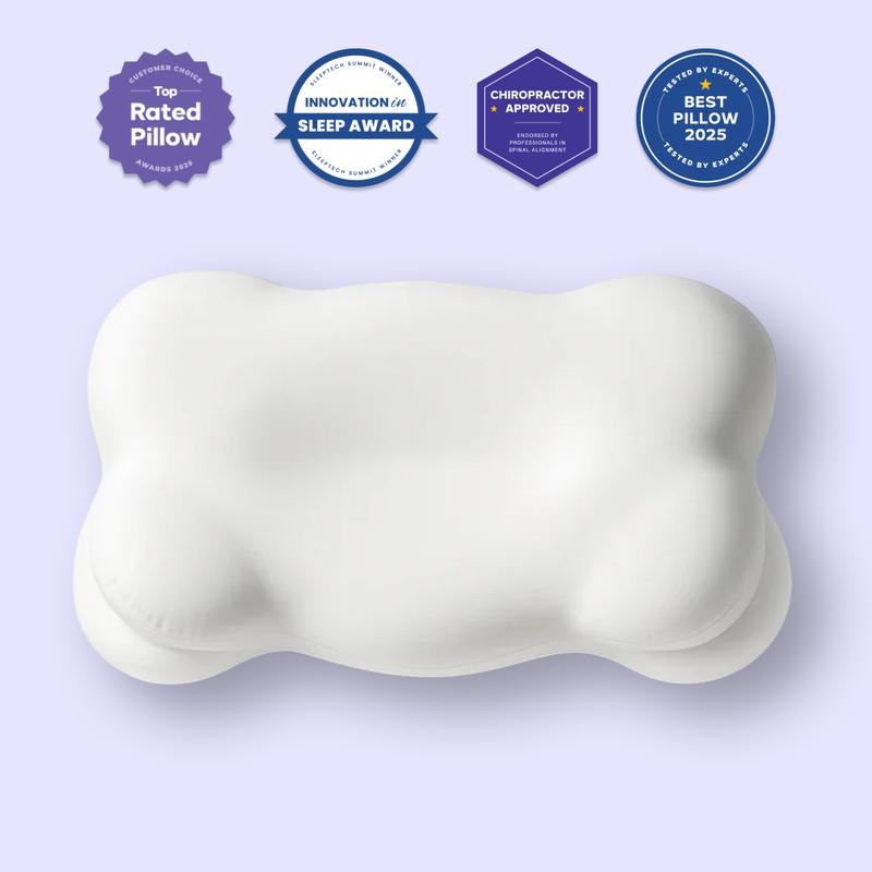 שינה מרגיעה | כרית CloudAlign + ציפית קירור חינם - כרית צוואר ארגונומית + ספוג זיכרון בגובה כפול עם ציפית קירור לישנים על הצד, הגב והבטן הכרית הטובה ביותר לשנת 2025 זכתה בפרס 