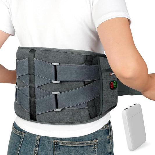 מכשיר עיסוי גב אלחוטי | חגורת חימום מתכווננת עד 58 אינץ'