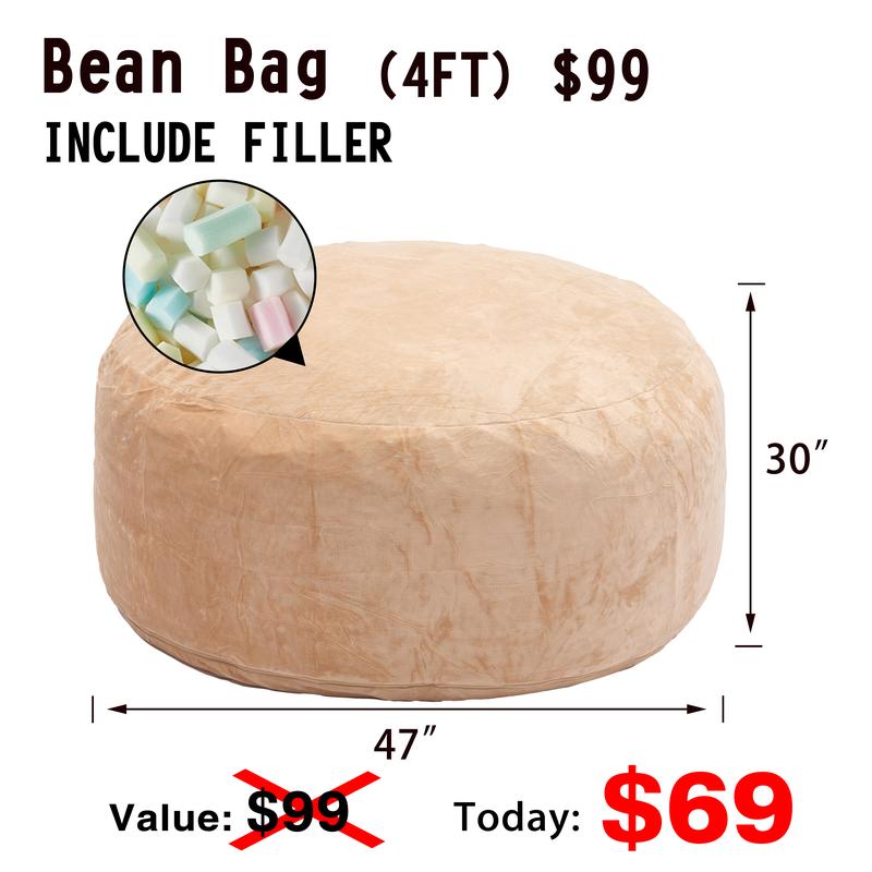 3 רגל/4 רגל/5 רגל/ג'מבו (עם מילוי) פוף ספה עצלנית משלוח חינם כיסוי פלנל להסרה לרהיטים מקצף זיכרון עם ריבאונד גבוה