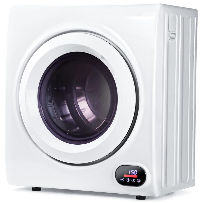מייבש כביסה נייד Euhomy 110V 850W מייבשי כביסה קומפקטיים 1.5 רגל מעוקב פתח קדמי נירוסטה מייבש כביסה חשמלי עם אמבטיה נירוסטה לדירות, קרוואנים, מעונות, לבן שליטה קלה 