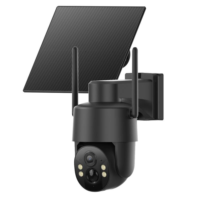 מצלמת אבטחה סולארית TechVibes עם חיבור 4G LTE, מצלמת חוץ באיכות HD ברזולוציית 4MP עם ראיית לילה צבעונית, חיבור לרשת סלולרית, ניטור מרחוק ועמידות בתנאי מזג האוויר בתקן IP65