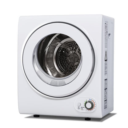 מייבש כביסה נייד Euhomy 110V 850W מייבשי כביסה קומפקטיים 1.5 רגל מעוקב פתח קדמי נירוסטה מייבש כביסה חשמלי עם אמבטיה נירוסטה לדירות, קרוואנים, מעונות, לבן שליטה קלה 