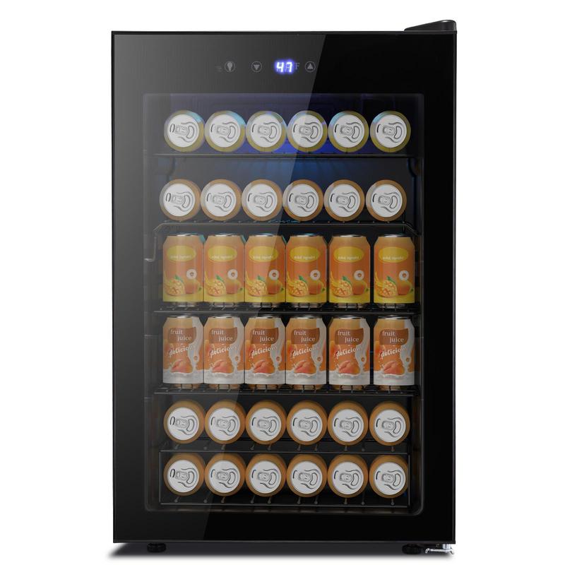 מקרר ומקרר משקאות COWSAR, מקרר מיני 48-130 פחיות, מקרר קטן עם תצוגה דיגיטלית 32~61 מעלות צלזיוס, מקרר קטן עם 4 מדפים למשרד ביתי, חדר שינה, מוסך, חדר משחקים, 1.3-4.4 רגל מעוקב 