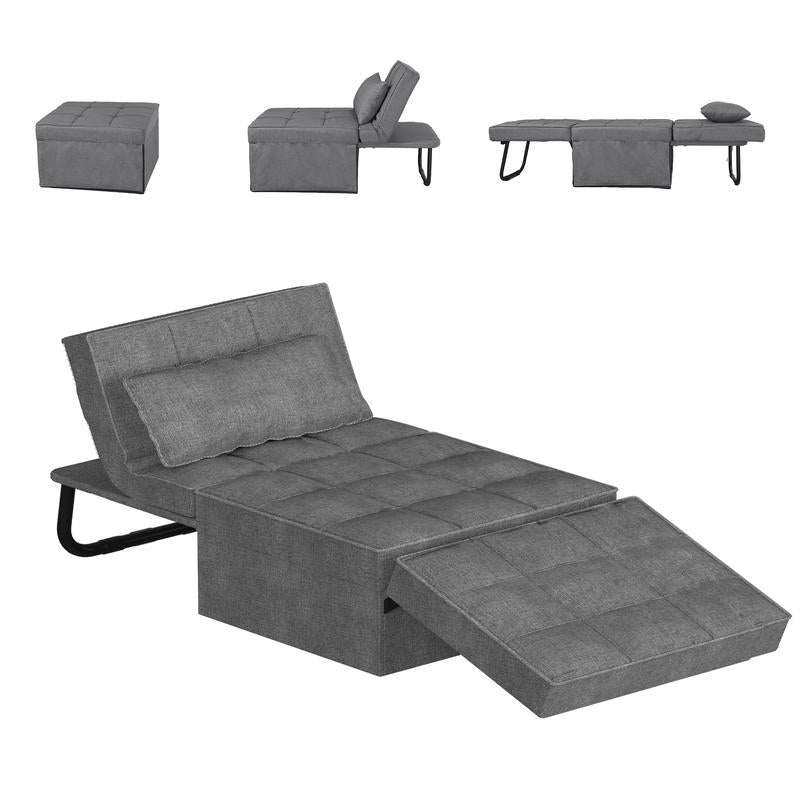 ספת מיטה מתקפלת FlexiSpot, 75 אינץ', עם משענת גב מתכווננת ב-5 רמות, ספת מיטה עות'מאנית מתקפלת לסלון, דירה, משרד 