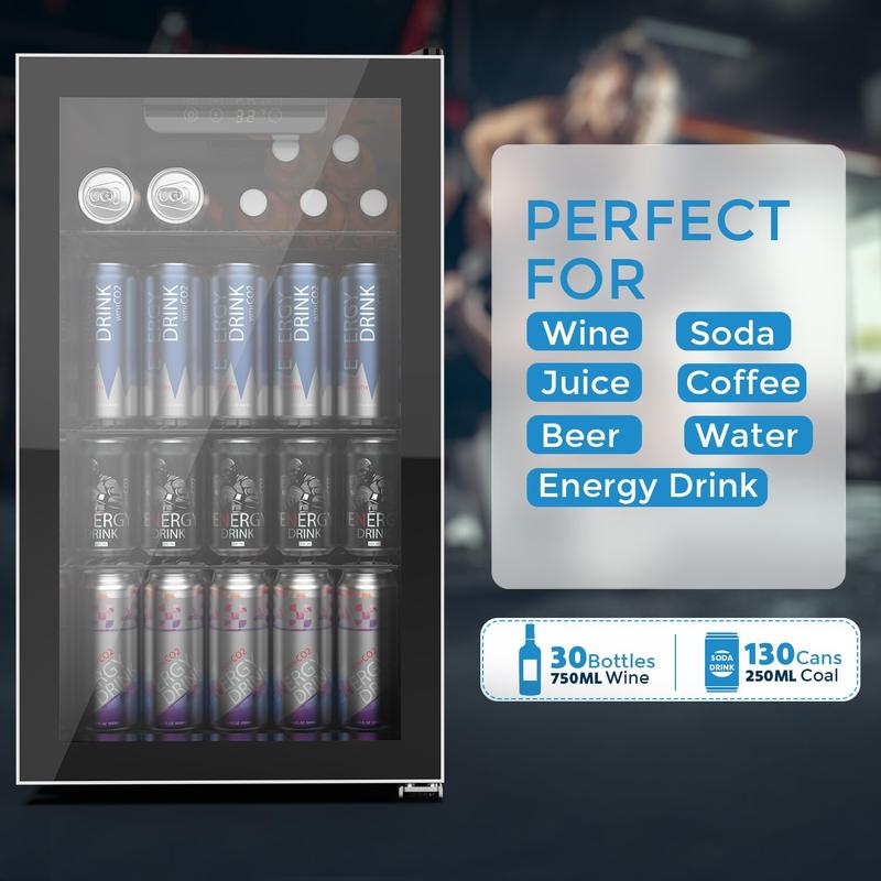 מקרר ומקרר משקאות COWSAR, מקרר מיני 48-130 פחיות, מקרר קטן עם תצוגה דיגיטלית 32~61 מעלות צלזיוס, מקרר קטן עם 4 מדפים למשרד ביתי, חדר שינה, מוסך, חדר משחקים, 1.3-4.4 רגל מעוקב 