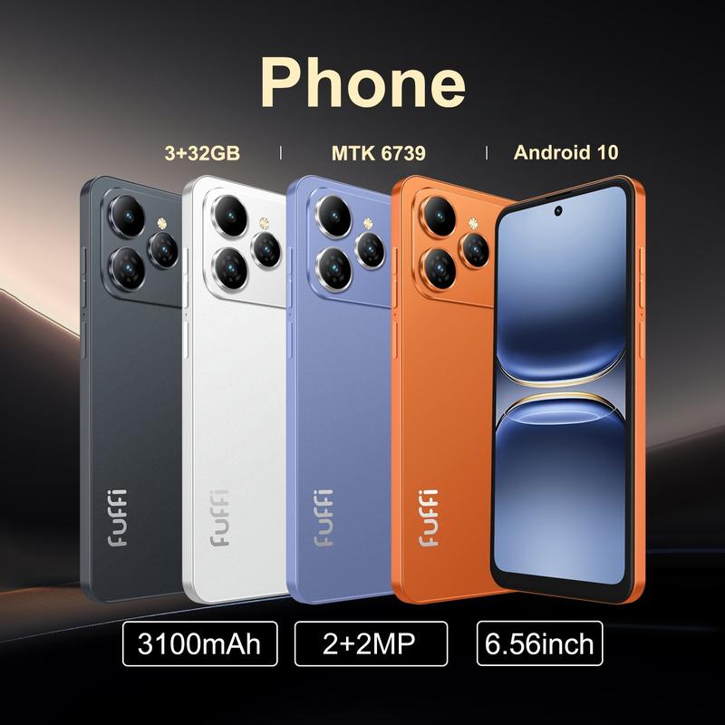 טלפון נייד חכם של Fuffi עם צג 6.56 אינץ', זיכרון RAM בנפח 3GB + אחסון 32GB, כרטיס סים כפול, סוללה 3100mAh, אנדרואיד 10 עם GPS 