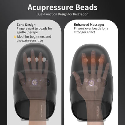 מכשיר עיסוי ידיים אלחוטי Medcursor עם חימום, עיסוי בלחץ אוויר, 6 מצבי עיסוי וטעינה באמצעות USB