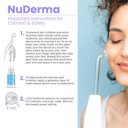 מכשיר יופי פנים של NuDerma Clinical בתדר גבוה עם אפליקטורים של Fusion Neon-Argon, אנטי אייג'ינג ואקנה, מבית Pure Daily Care 