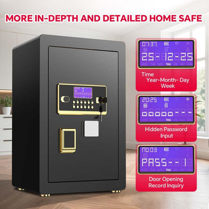 RXDSAFE כספת גדולה דיגיטלית עם לוח מקשים אבטחה לבית, מערכת אזעקה חכמה, נעילת פנים לחפצי ערך, גאדג'טים ריגול, עמידות בפני גניבה, עיצוב ביתי, משרד עסקי 