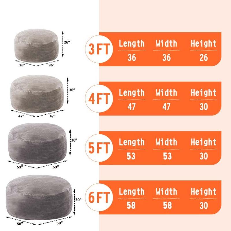 3 רגל/4 רגל/5 רגל/ג'מבו (עם מילוי) פוף ספה עצלנית משלוח חינם כיסוי פלנל להסרה לרהיטים מקצף זיכרון עם ריבאונד גבוה