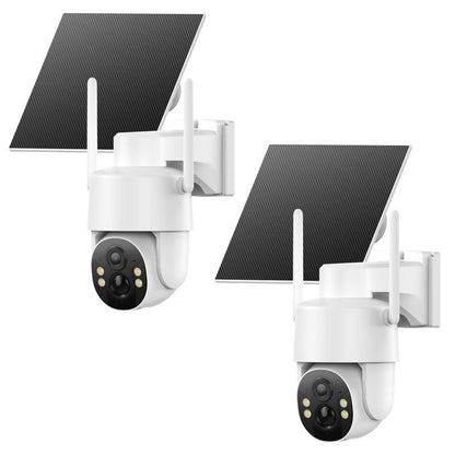 מצלמת אבטחה סולארית TechVibes עם חיבור 4G LTE, מצלמת חוץ באיכות HD ברזולוציית 4MP עם ראיית לילה צבעונית, חיבור לרשת סלולרית, ניטור מרחוק ועמידות בתנאי מזג האוויר בתקן IP65