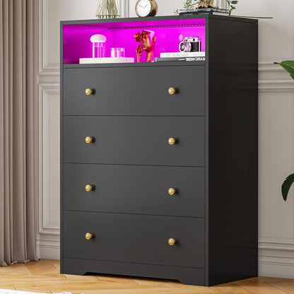 שידת עץ מודרנית של Raybeefurniture עם 4/5/6 מגירות גדולות, ארון אחסון מסוגנן ושידות מגירות עם ארגונית גדולה, שידה גבוהה עם מסילה חלקה ממתכת, ריהוט חדר שינה מודרני, ארגונית אחסון יוקרתית לבנה לחדר שינה 