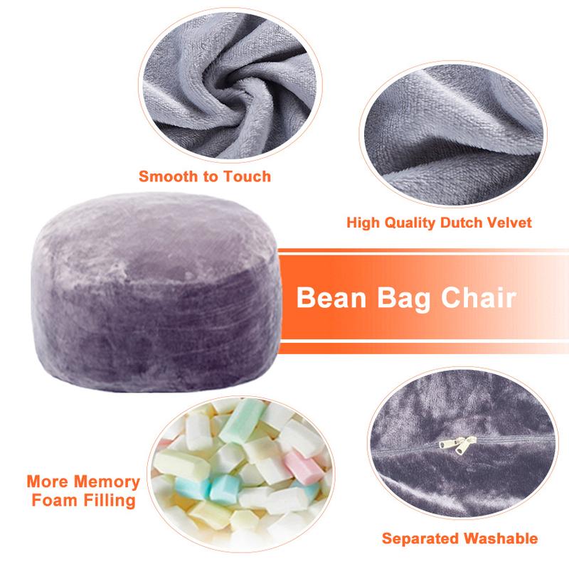 3 רגל/4 רגל/5 רגל/ג'מבו (עם מילוי) פוף ספה עצלנית משלוח חינם כיסוי פלנל להסרה לרהיטים מקצף זיכרון עם ריבאונד גבוה