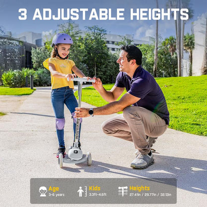 קורקינט חשמלי FanttikRide K9 Pro לילדים 3-6, גובה כידון מתכוונן לרוכבים 3.3-4.6 רגל, משקל 38 ק"ג, עד 40 דקות זמן רציף, טווח נסיעה של 5.5 ק"מ, בינה מלאכותית ו-2 מהירויות מקסימליות של 3.7/6.2 קמ"ש 