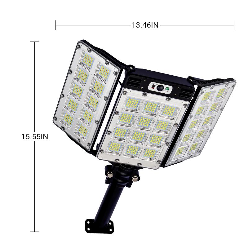 פנסי הצפה סולאריים Qawtor עם 800 נורות LED, חיישן תנועה, שלט רחוק, 3 מצבי בהירות ועיצוב עמיד למים בתקן IP65 לתאורת אבטחה חיצונית