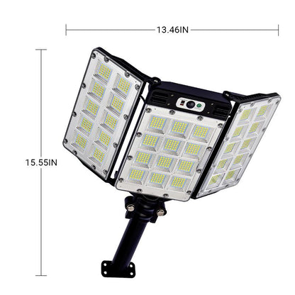 פנסי הצפה סולאריים Qawtor עם 800 נורות LED, חיישן תנועה, שלט רחוק, 3 מצבי בהירות ועיצוב עמיד למים בתקן IP65 לתאורת אבטחה חיצונית