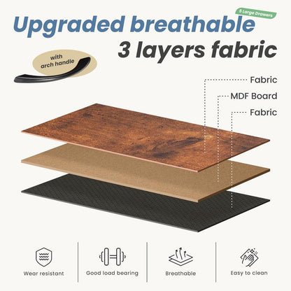 מזנון הילה אגוז | מעמד לטלוויזיה משולב עם 5 מגירות אחסון