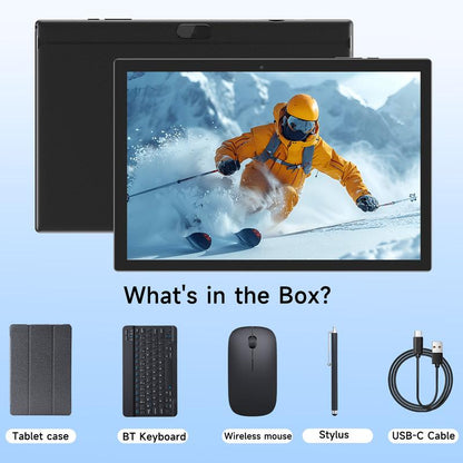 טאבלט PEICHENG 2026 עם מערכת הפעלה Android 16, מסך IPS בגודל 10.1 אינץ', זיכרון RAM בנפח 20GB, אחסון פנימי של 128GB עם אפשרות הרחבה עד 1TB, מעבד שמונה ליבות, WiFi 6, Bluetooth 5.0 ועכבר אלחוטי
