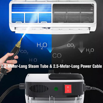 מנקה קיטור ידני 2500W למכוניות, מכשיר אדים נייד עם יישום רב-משטחי, טמפרטורה גבוהה ועיצוב נייד 