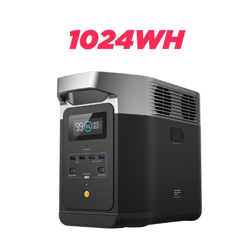 ECOFLOW DELTA 3 Classic, סוללת LiFePO4, גנרטור סולארי, טעינה מהירה, תחנת כוח ניידת לגיבוי חשמל ביתי 