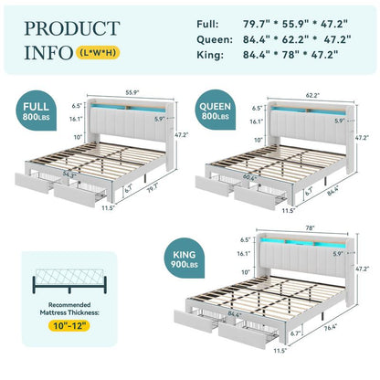 בסיס מיטה מרופד קטיפה הולנדית | מגירות אחסון ועמדת טעינה חכמה משולבת 