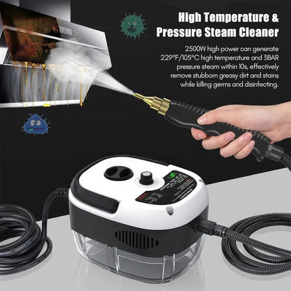 מנקה קיטור ידני 2500W למכוניות, מכשיר אדים נייד עם יישום רב-משטחי, טמפרטורה גבוהה ועיצוב נייד 
