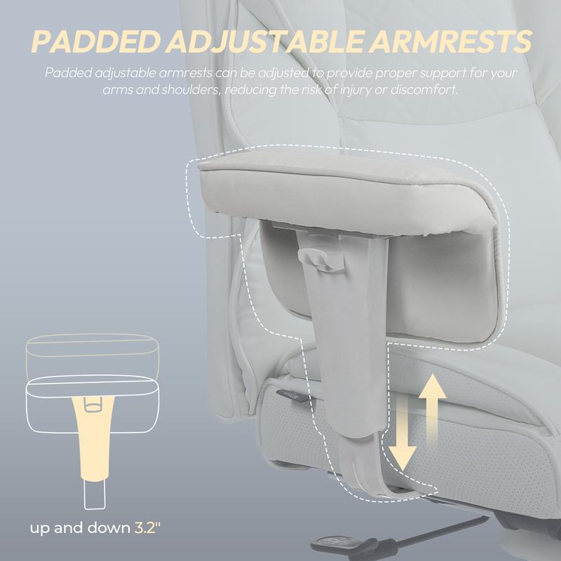 כיסא משרדי גדול וגבוה של Dowinx, עם קפיצי כיס ותמיכה במותניים, כיסא משחקי מחשב עם גב גבוה, משענות ידיים מתכווננות, כיסא משרדי למנהלים, משענת רגליים 