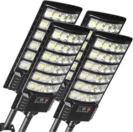 סט 4 פנסי רחוב סולאריים | תאורת הצפה בעוצמת 30,000LM