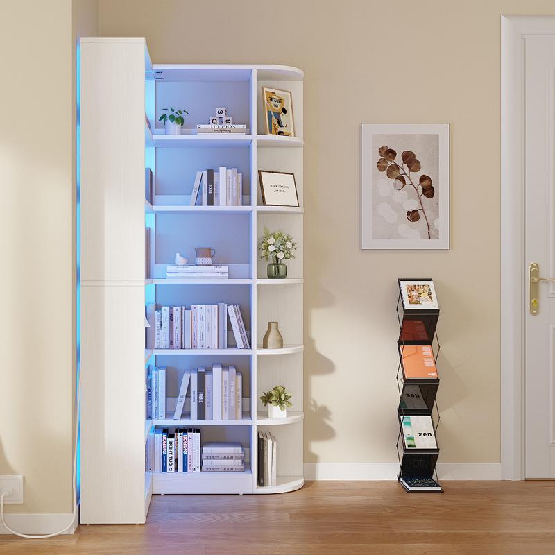 כוננית פינתית 6 קומות בדגם L | תצוגת לד חכמה ופתרון אחסון